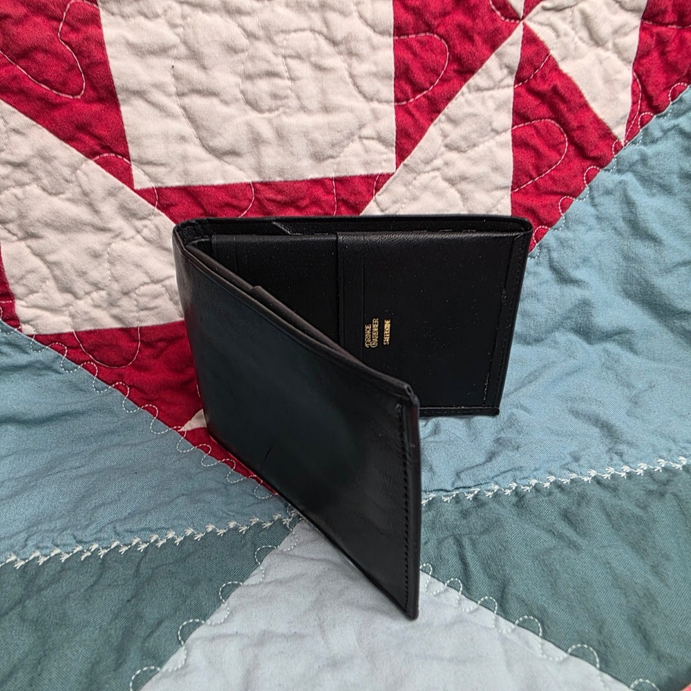 Prince Gardner Black Steerhide‎ Leather Bifold Wallet Mens Accessory Classic